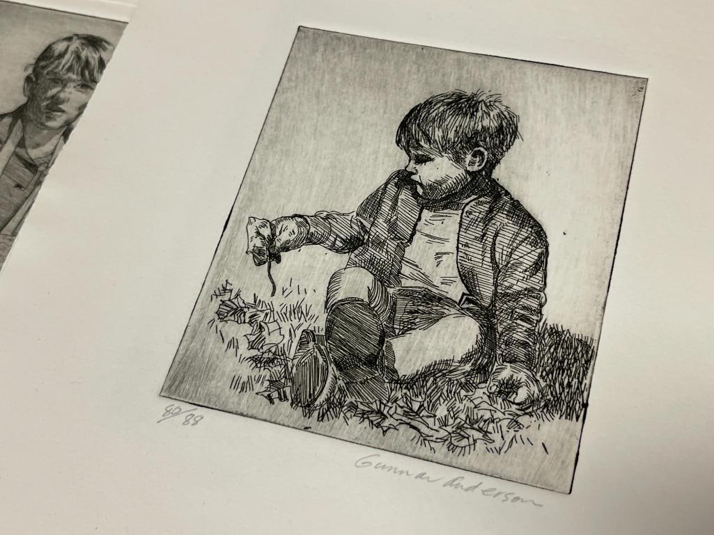 GUNNAR ANDERSON CALIFORNIA ARTIST LIMITED EDITION ETCHINGS FOUR TOTAL - 3