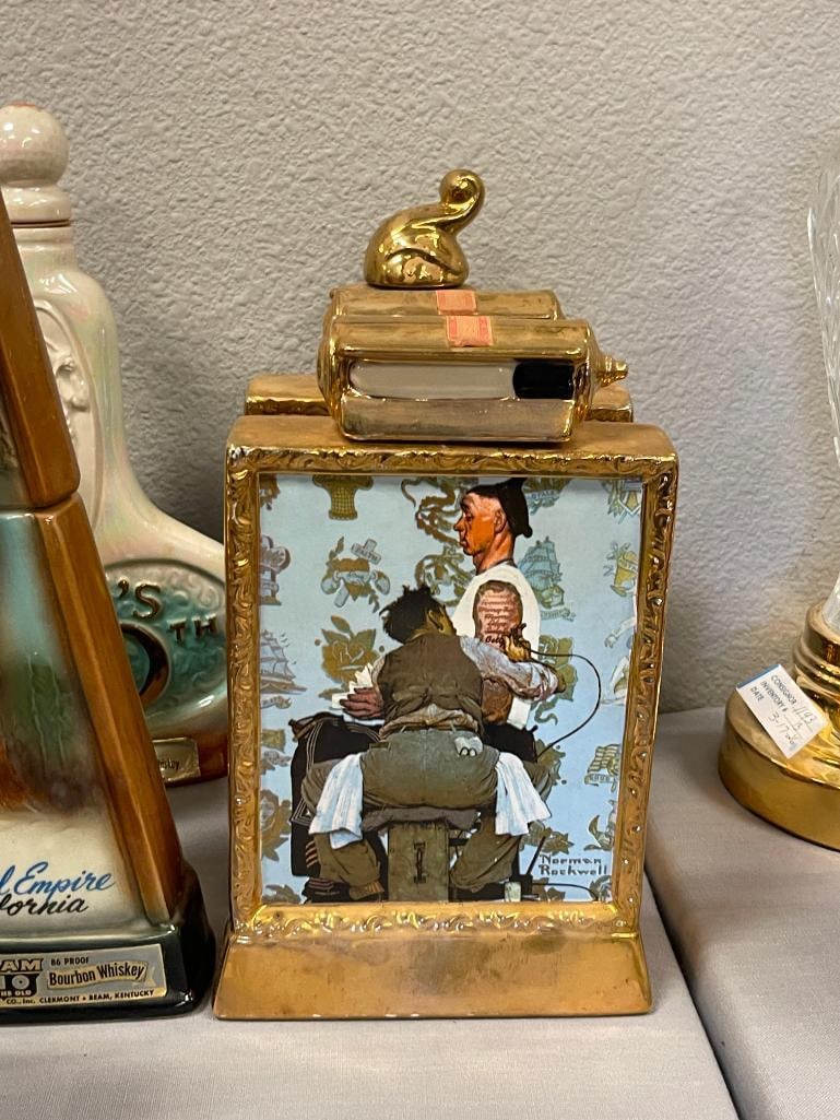 TEN VINTAGE CERAMIC / CHINA COLLECTIBLE DECANTERS MOST MADE BY REGAL CHINA - 6