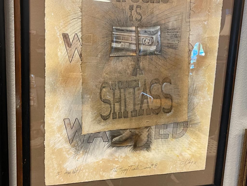 J.M. SORG TEXAS ARTIST ORIGINAL DRAWING TITLED I AM NOT 1976 THE HAPPY TRAIL SERIES #8 - 3