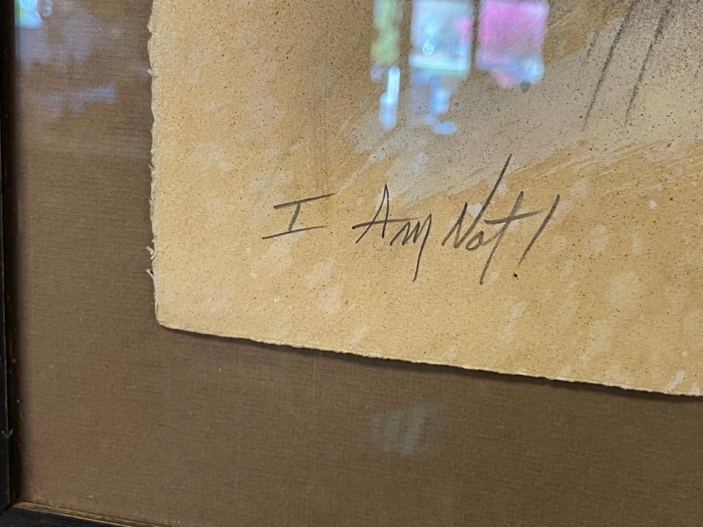 J.M. SORG TEXAS ARTIST ORIGINAL DRAWING TITLED I AM NOT 1976 THE HAPPY TRAIL SERIES #8 - 7