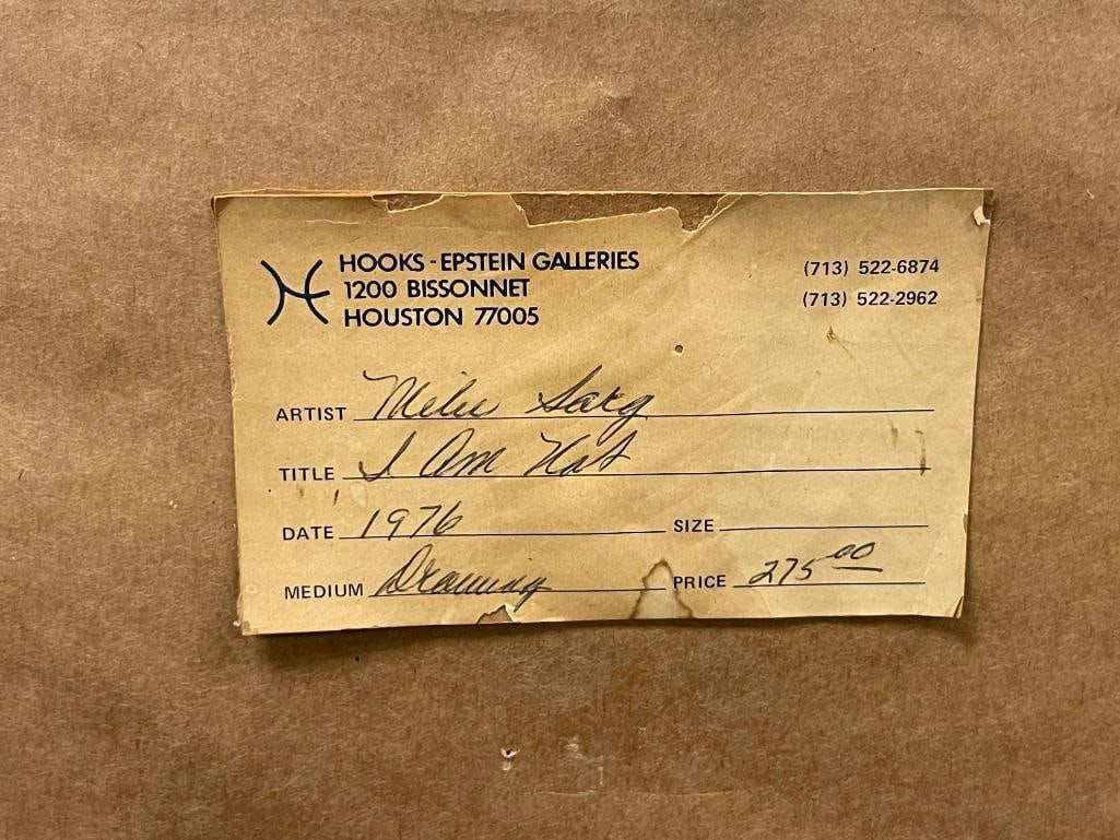 J.M. SORG TEXAS ARTIST ORIGINAL DRAWING TITLED I AM NOT 1976 THE HAPPY TRAIL SERIES #8 - 9