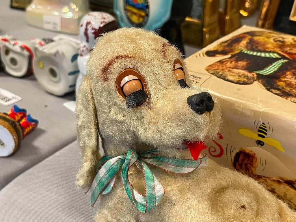 1960'S CRAGSTAN TOY LAZY BONES THE SLEEPY PUP WIND-UP MECHANICAL MOHAIR TOY - 3