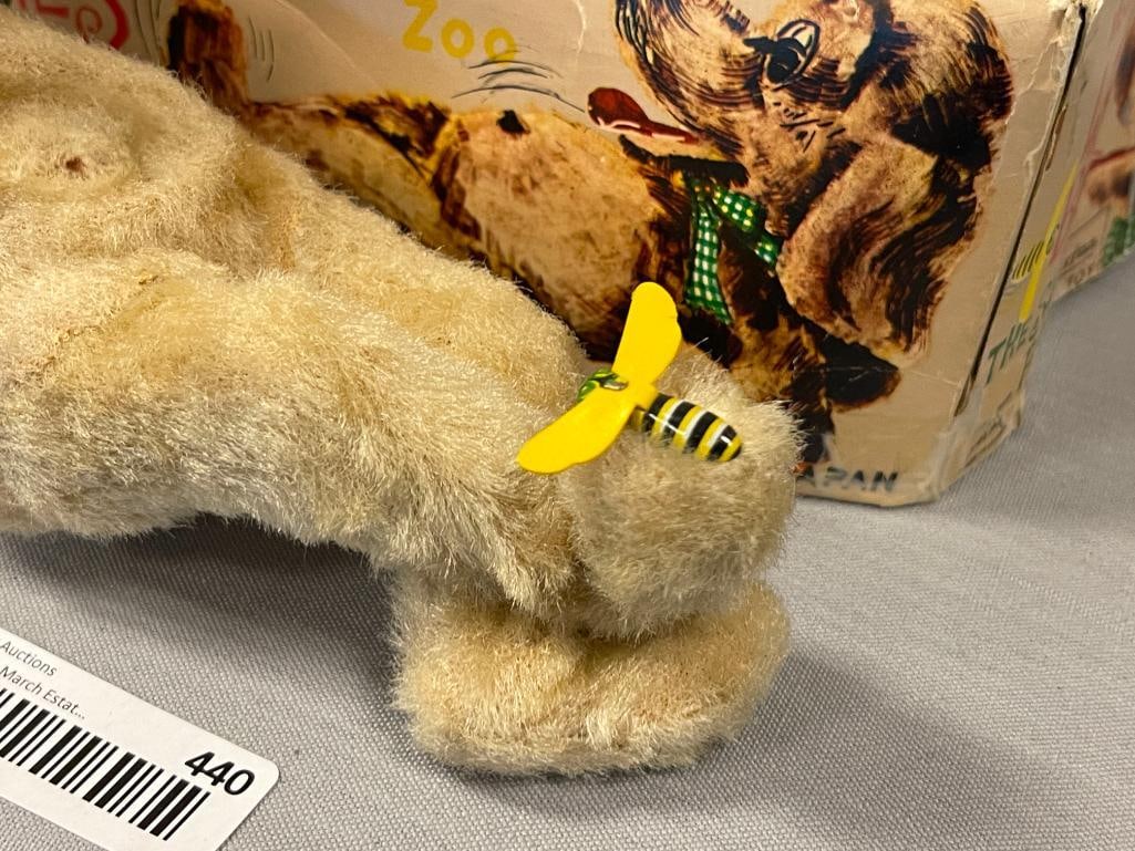 1960'S CRAGSTAN TOY LAZY BONES THE SLEEPY PUP WIND-UP MECHANICAL MOHAIR TOY - 4