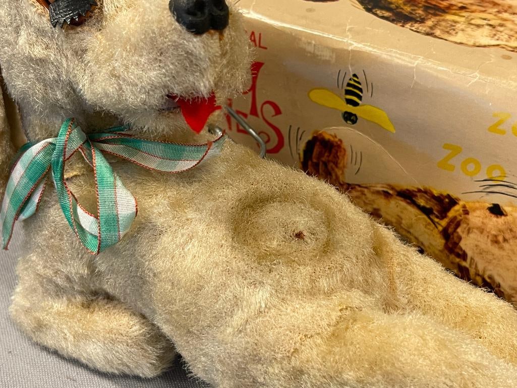 1960'S CRAGSTAN TOY LAZY BONES THE SLEEPY PUP WIND-UP MECHANICAL MOHAIR TOY - 5