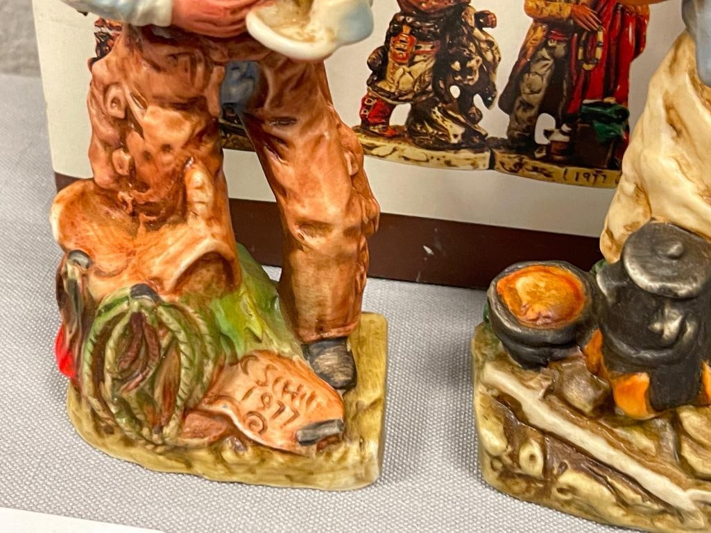 THREE SETS OF LEWIS & CLARK CERAMIC DECANTERS TWO SETS OF COWBOY AND COOK AND INDIAN AND TRADER - 5