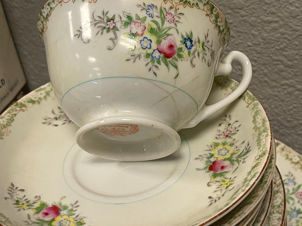 VINTAGE NATIONAL CHINA FLORAL PATTERN CHINA MADE IN JAPAN - 6