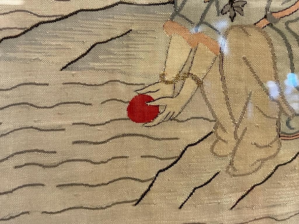 20TH CENTURY HAND EMBROIDERED JAPANESE SILK PANEL - 5