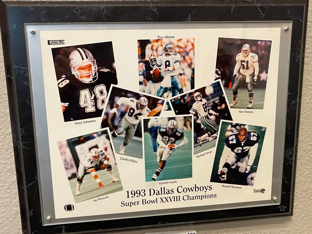 1993 DALLAS COWBOYS SUPERBOWL XXVIII CHAMPIONS PLAQUE - 2