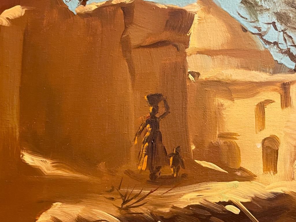 20TH CENTURY MIDDLE-EAST ORIGIANL OIL ON CANVAS PAINTING SEMI-ARID REGION - 4