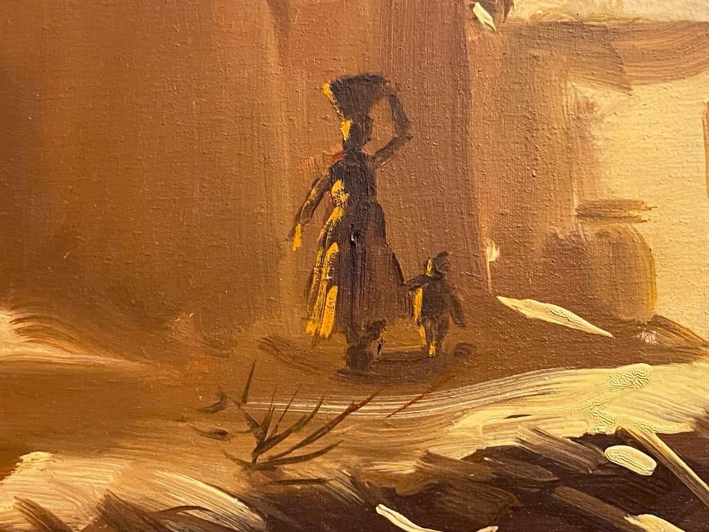 20TH CENTURY MIDDLE-EAST ORIGIANL OIL ON CANVAS PAINTING SEMI-ARID REGION - 5