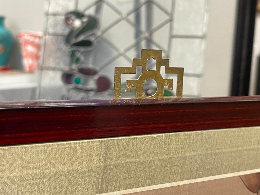 FOUR PIECE JAPANESE BYOBU HAND PAINTED SILK PANEL WITH WADING EGRETS AND FLOWERS - 9