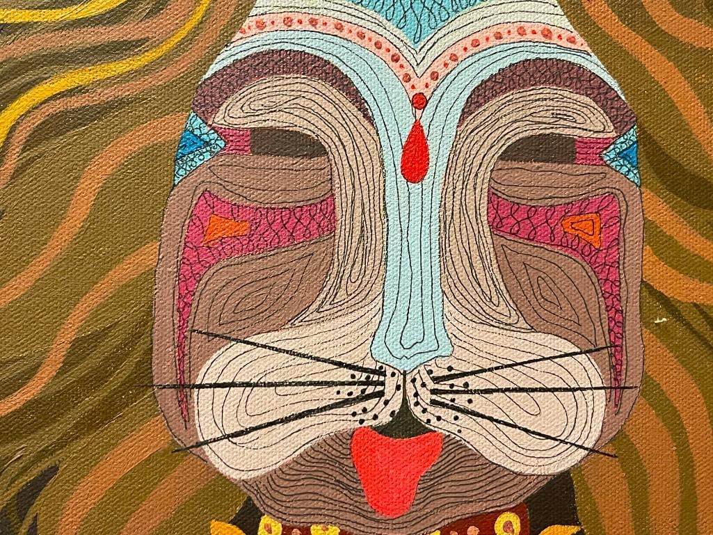 STEPHANIE HILTON LOCAL RENO, NV ARTIST ACRYLIC PAINTING TITLED MASK #2 1998 - 3