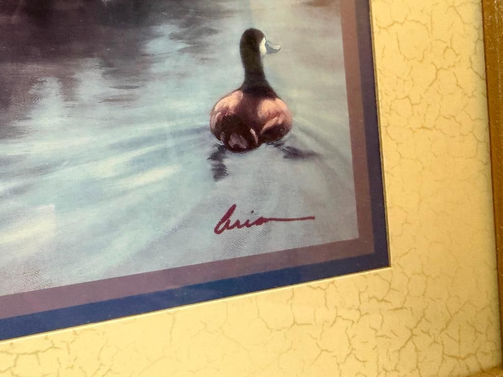 " BOY AND HIS DOG WATCHING A BABY DUCK " PRINT BY MARK ARIAN - 4