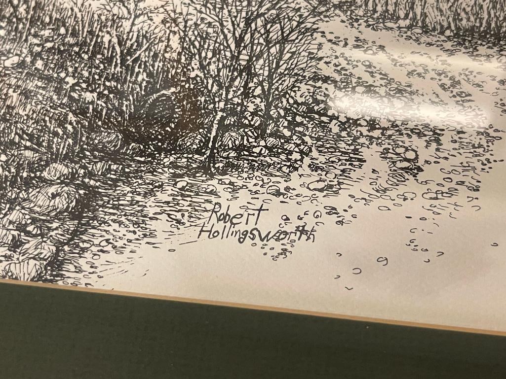 ROBERT HOLLINGSWORTH AMERICAN ARTIST BLACK AND WHITE PRINTS OF ETCHINGS - 5