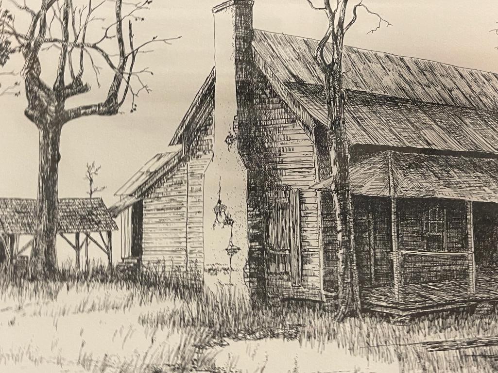 ROBERT HOLLINGSWORTH AMERICAN ARTIST BLACK AND WHITE PRINTS OF ETCHINGS - 7