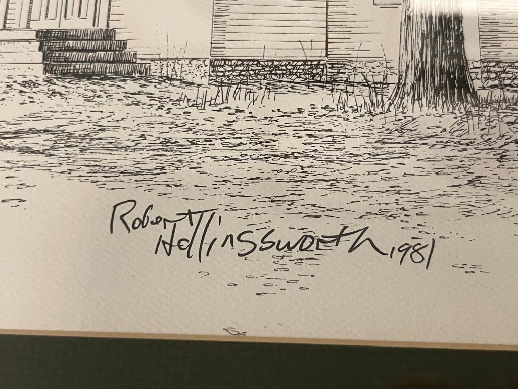 ROBERT HOLLINGSWORTH AMERICAN ARTIST BLACK AND WHITE PRINTS OF ETCHINGS - 9