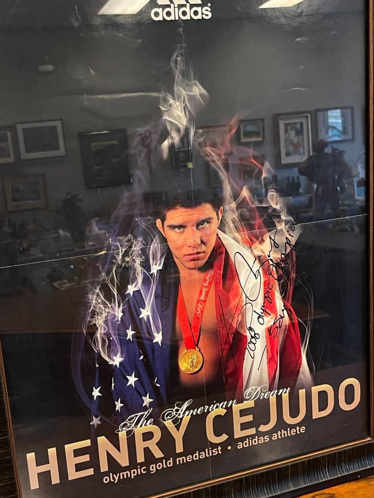 AUTOGRPAHED HENRY CEJUDO MIXED MARTIAL ARTIST OLYMPIC GOLD MEDALIST ADIDAS PROMOTIONAL POSTER - 3