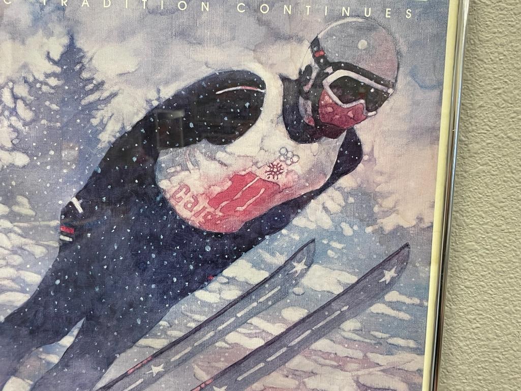 1988 XV WINTER OLYMPICS SKI POSTER HELD IN CALAGARY, CANADA FEB. 13-28, 1988 - 4