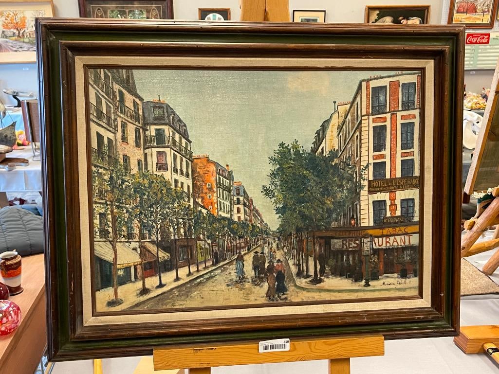 MAURICE UTRILLO FENCH ARTIST GICLEE PRINT ON CANVAS PARISIAN STREET SCENE - 2