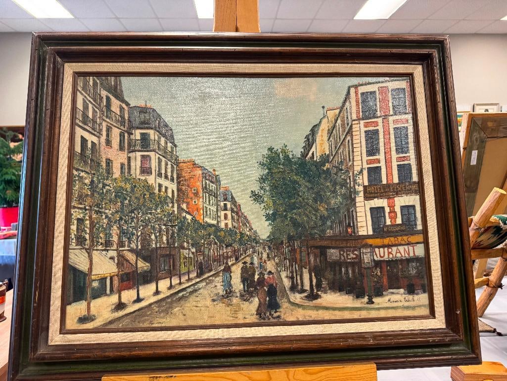 MAURICE UTRILLO FENCH ARTIST GICLEE PRINT ON CANVAS PARISIAN STREET SCENE - 3