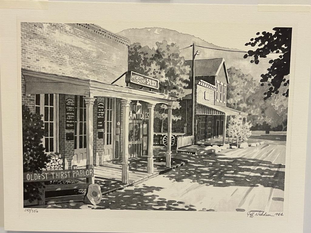 JEFF NICHOLSON PROLIFIC NEVADA ARTIST LIMITED EDITION PRINT GENOA BAR NEVADA'S OLDEST SALOON - 2