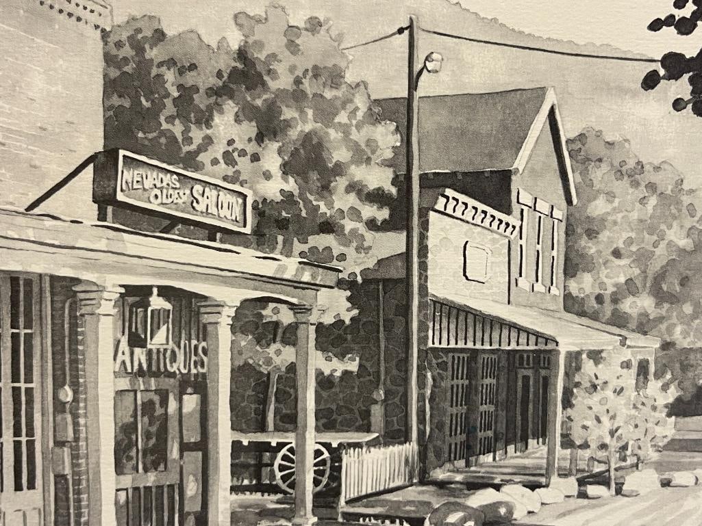 JEFF NICHOLSON PROLIFIC NEVADA ARTIST LIMITED EDITION PRINT GENOA BAR NEVADA'S OLDEST SALOON - 3