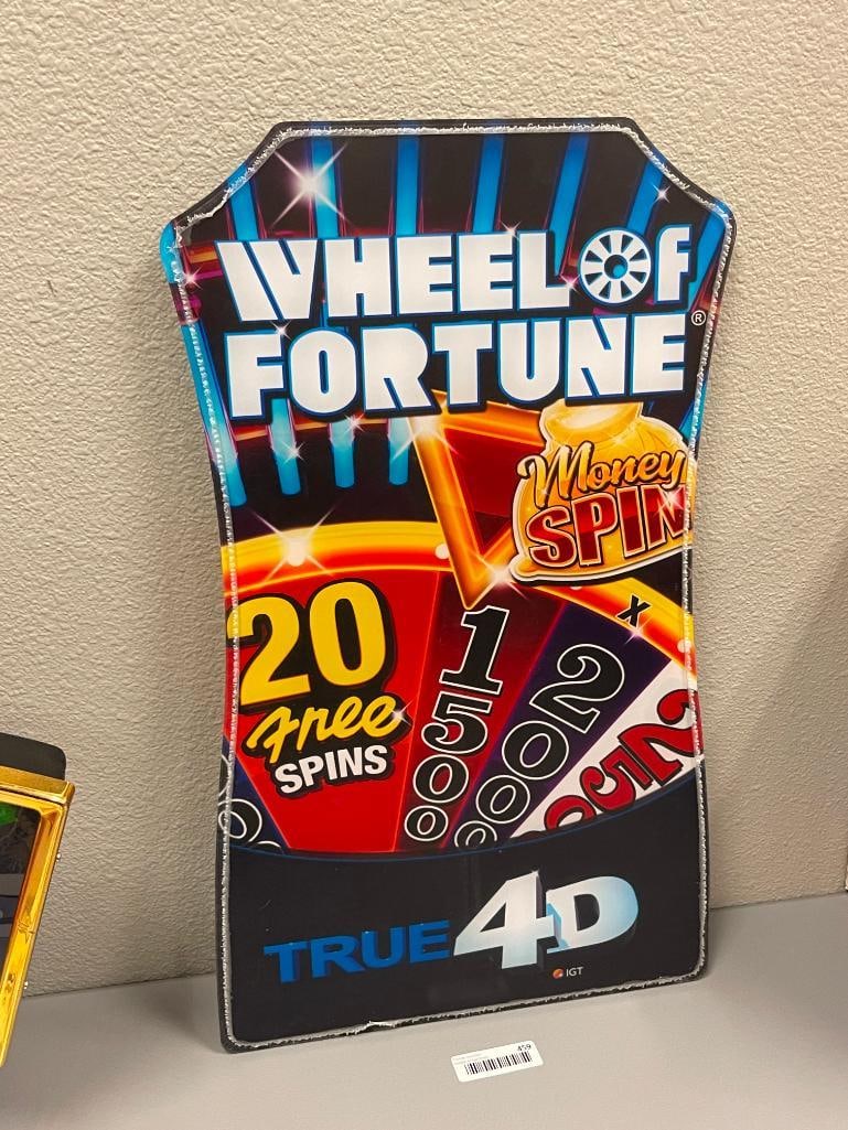 IGT WHEEL OF FORTUNE REAL 4D ACRYLIC GAMING SLOT MACHINE SIGN - 2