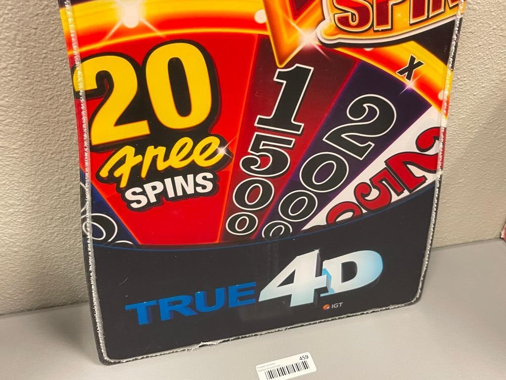 IGT WHEEL OF FORTUNE REAL 4D ACRYLIC GAMING SLOT MACHINE SIGN - 4