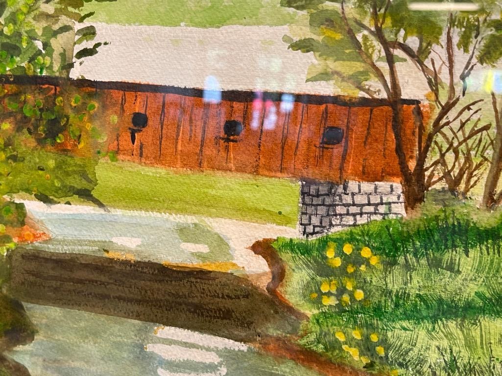 FULLER ORIGINAL WATERCOLOR ON PAPER OF SWANS - 4