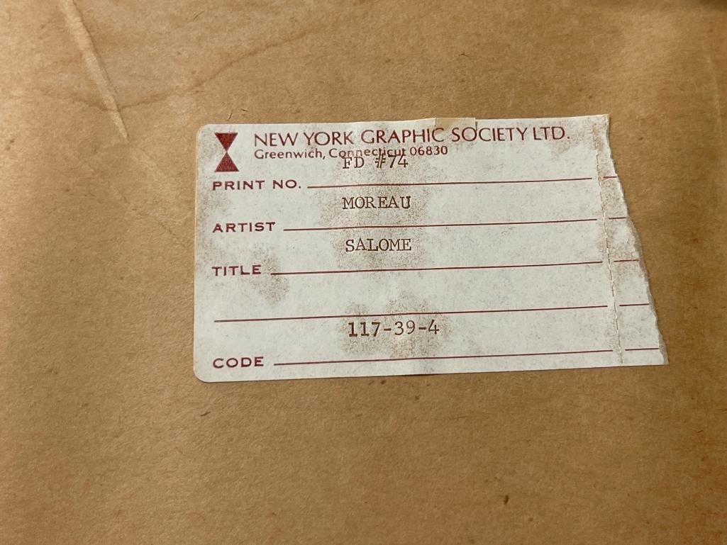 GUSTAVE MOREAU FRENCH ARTIST SALOME PRINT PUBLISHED BY NEW YORK GRAPHIC SOCIETY LTD. NO. FD #74 - 7