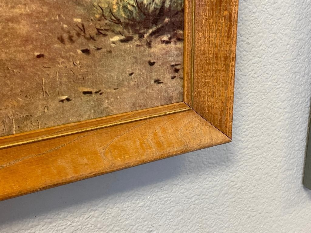 AUGUST ALBO ESTONIA BORN ARTIST PRINT ON BOARD TITLED FREE AS THE WIND CIRCA 1960'S - 5