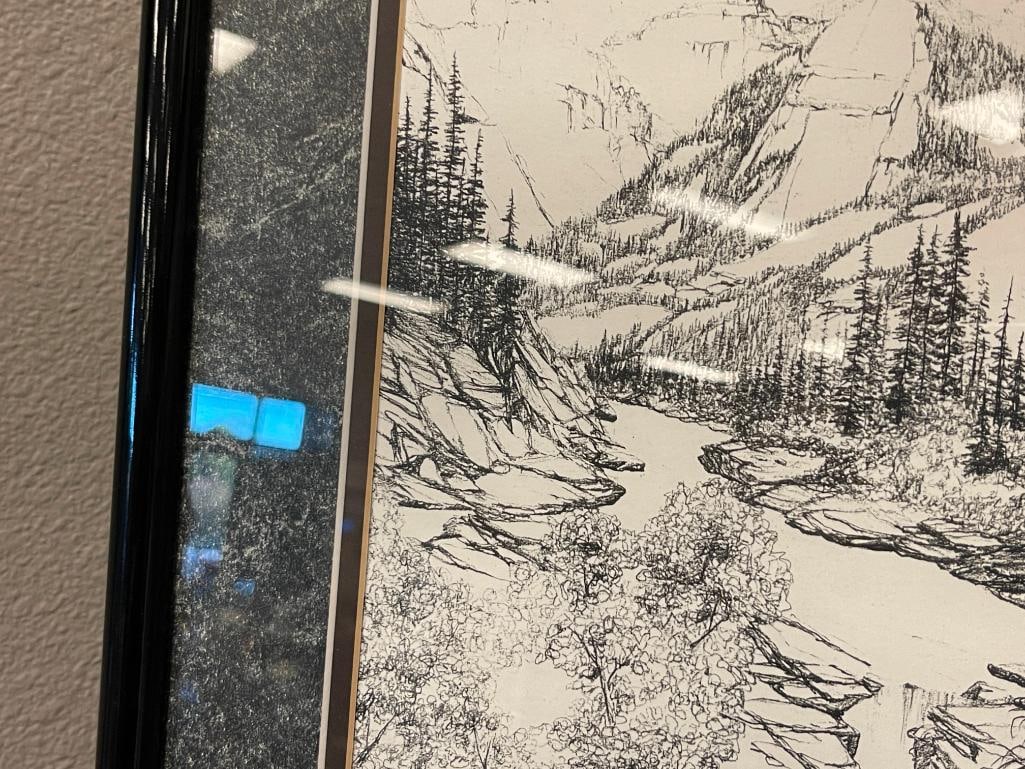 FRANKLIN DUNCAN WESTERN WILDLIFE PRINT OF A TRAPPER AND MOUNTAIN LION - 6