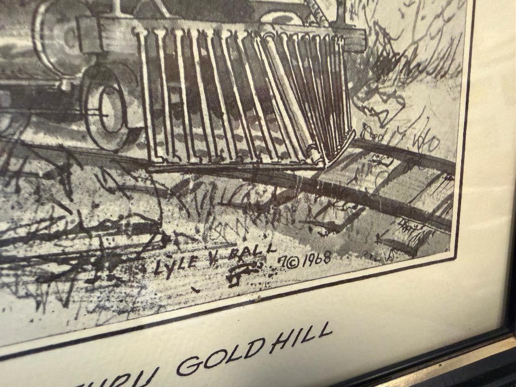 THREE 1968 LYLE V. BALL BLACK AND WHITE PRINTS FEATURING THE VIRGINIA & TRUCKEE V&T RAILROAD - 10