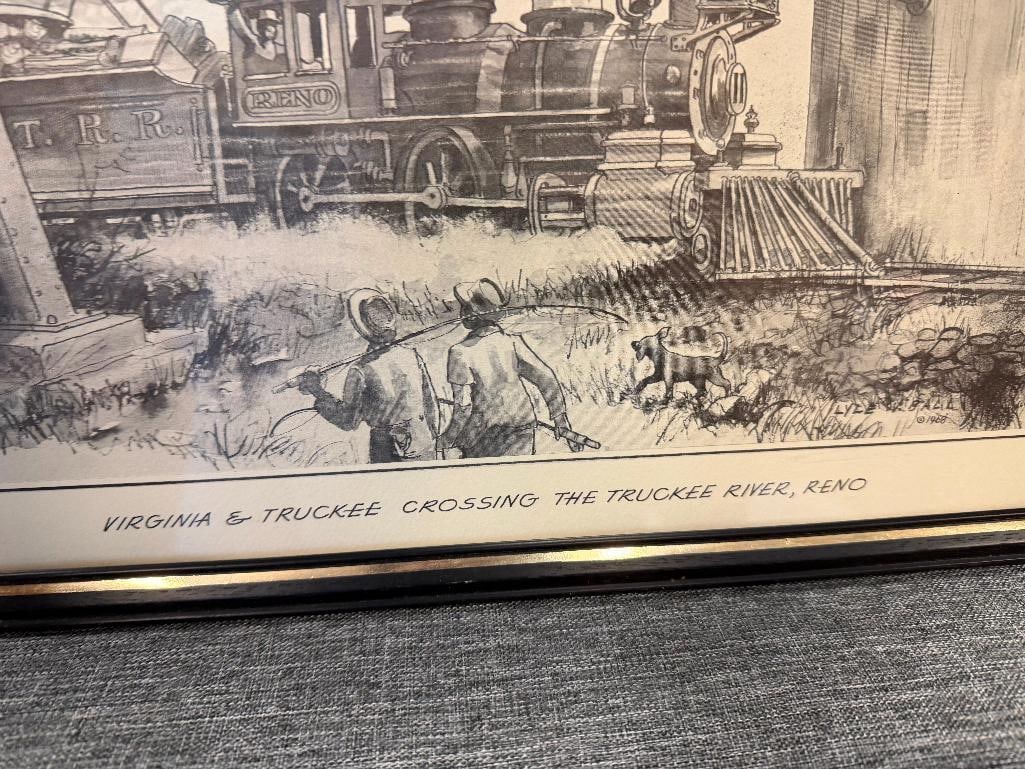 THREE 1968 LYLE V. BALL BLACK AND WHITE PRINTS FEATURING THE VIRGINIA & TRUCKEE V&T RAILROAD - 4