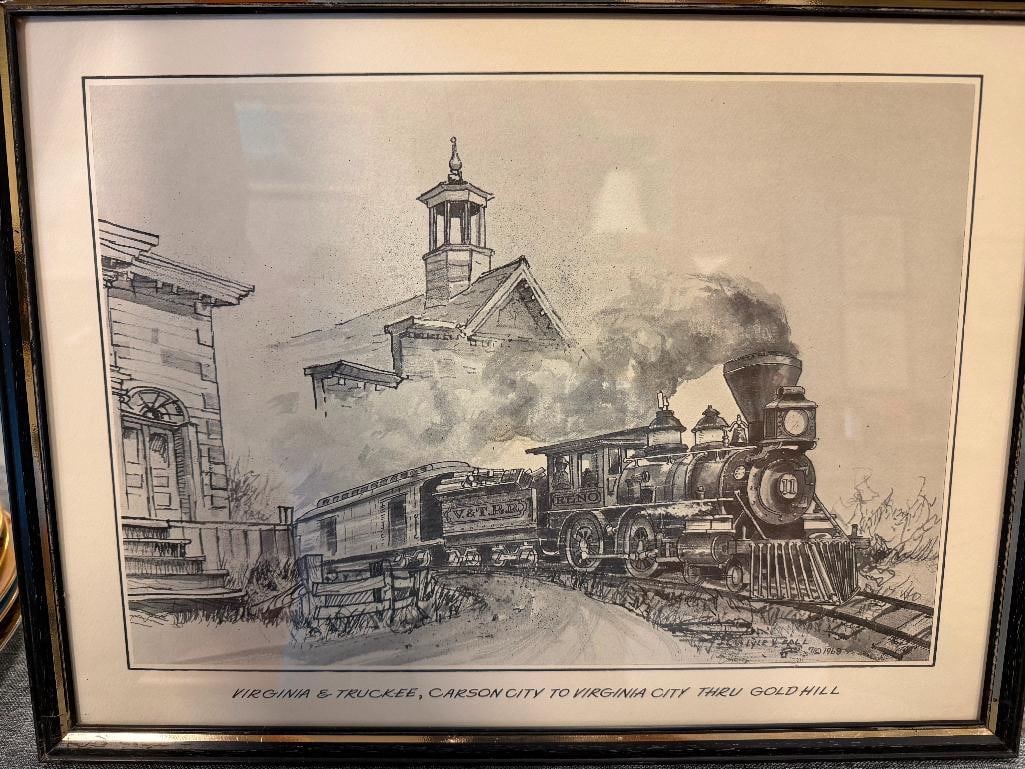 THREE 1968 LYLE V. BALL BLACK AND WHITE PRINTS FEATURING THE VIRGINIA & TRUCKEE V&T RAILROAD - 8