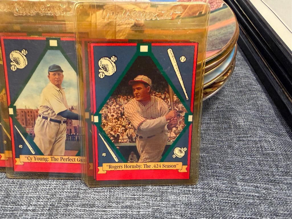 NINE 1990'S COLELCTOR PLATES BY JEFF BARSON COMMEMORATING BASEBALL LEGNEDS LIKE SHOELESS JOE JACK... - 5