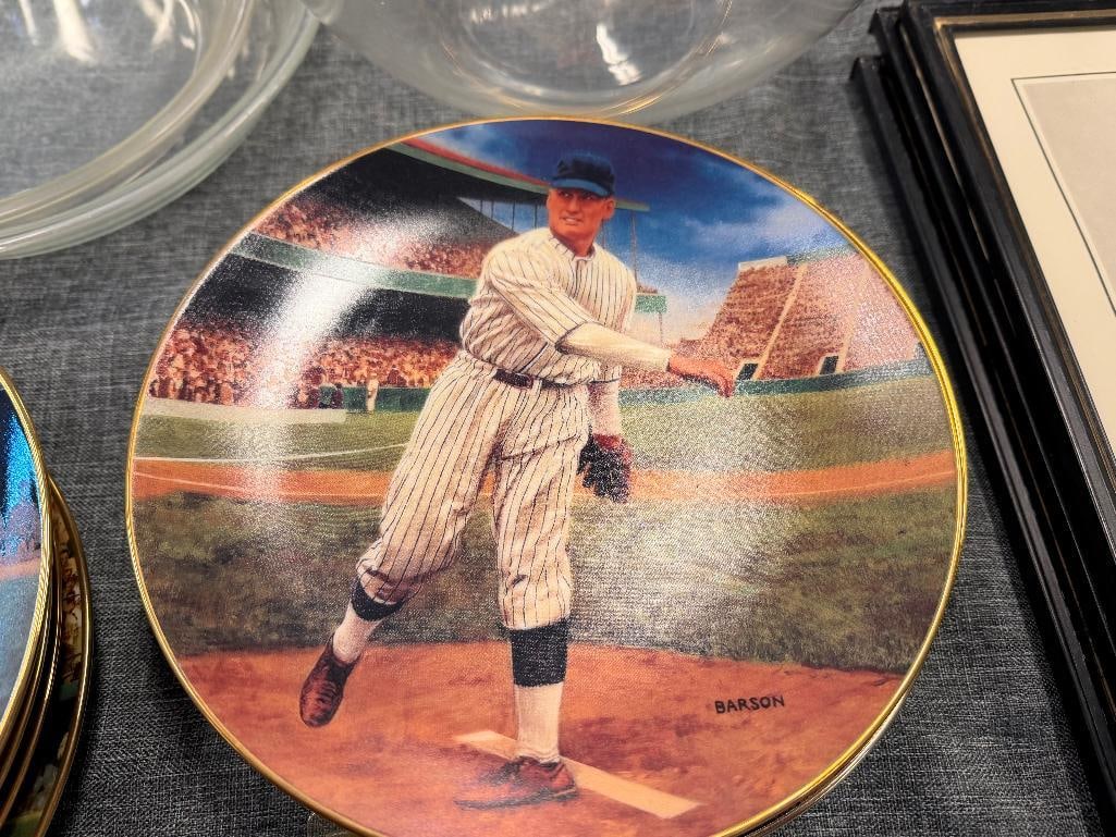 NINE 1990'S COLELCTOR PLATES BY JEFF BARSON COMMEMORATING BASEBALL LEGNEDS LIKE SHOELESS JOE JACK... - 8