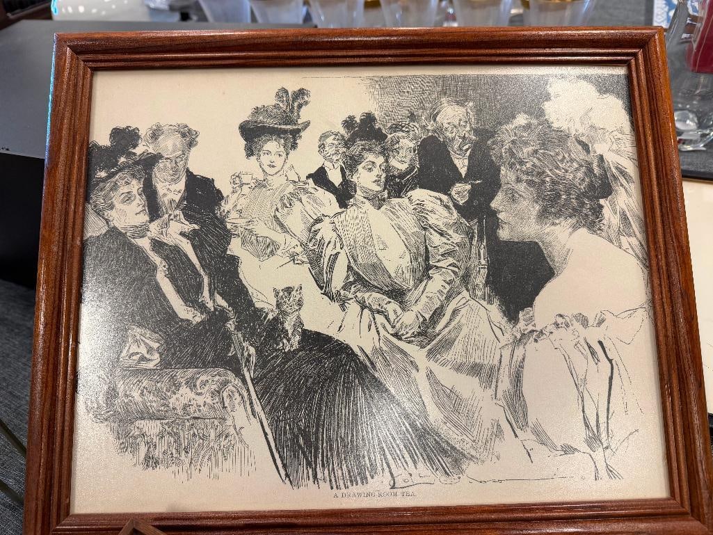 FOUR ANTIQUE FASHION PRINTS INCLUDING TWO HAND COLORED GODEY'S FASHIONS OF 1871 - 8