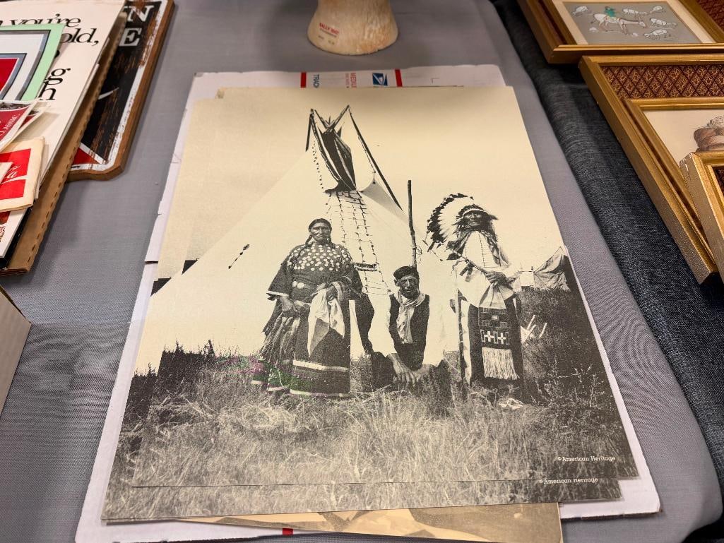 12 BLACK AND WHITE AMERICAN HERITAGE NATIVE AMERICAN PRINTS FEATURING DAILY LIFE OF NATIVE AMERIC... - 2