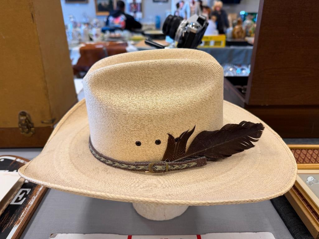 DOUBLE S PALMA EXTRA COMFORT COWBOY HAT WITH FEATHER AND HAT BAND - 4