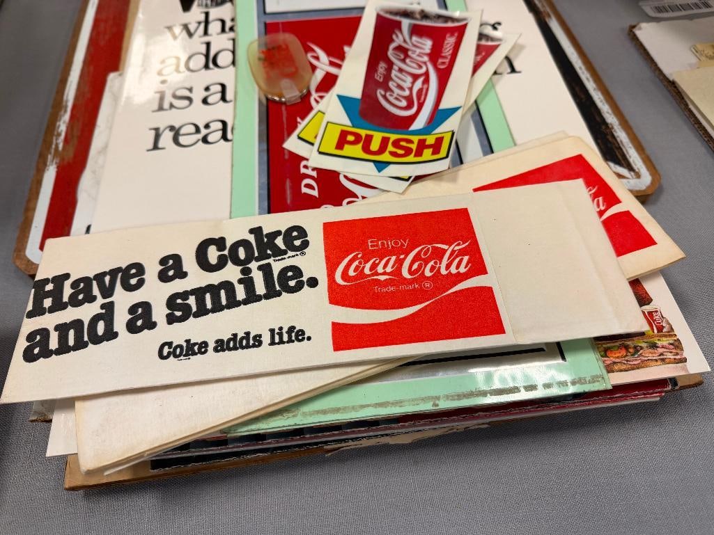 COCA-COLA FOUNTAIN WOOD SIGN, COCA-COLA GRAB BAGS, HATS, STICKERS, AND MORE - 4