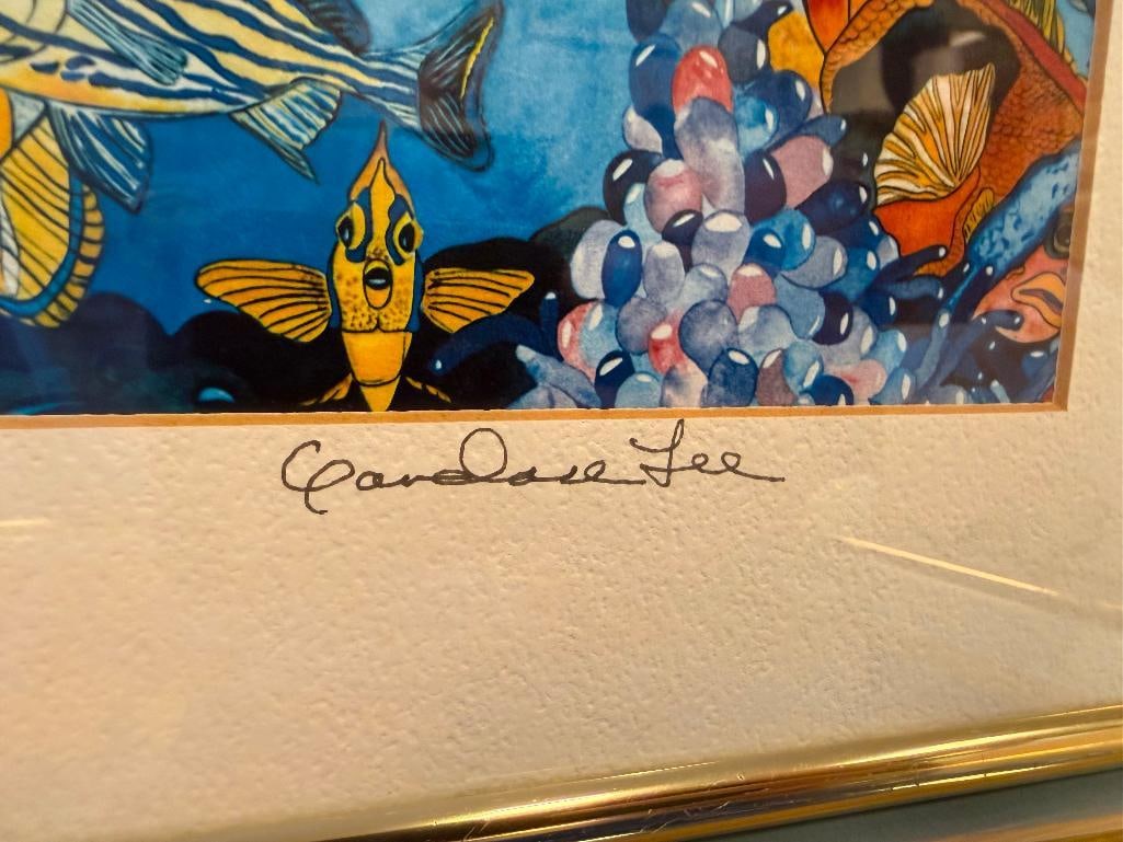 THREE CANDACE LEE PENCIL SIGNED HAWAII ISLAND WILDLIFE PRINTS INCLUDING "SEA TURTLE" AND FISH PONDS - 7