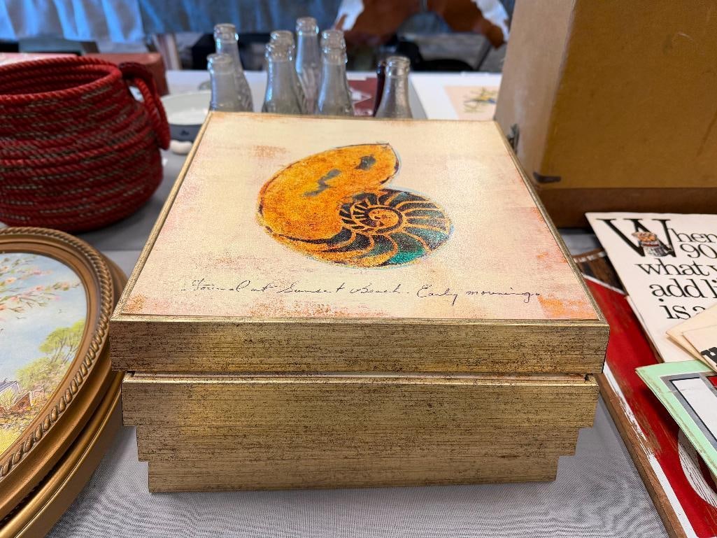 SET OF FOUR SEA LIFE THEMED TEXTURED PRINTS BY PEIR 1 IMPORTS - 2