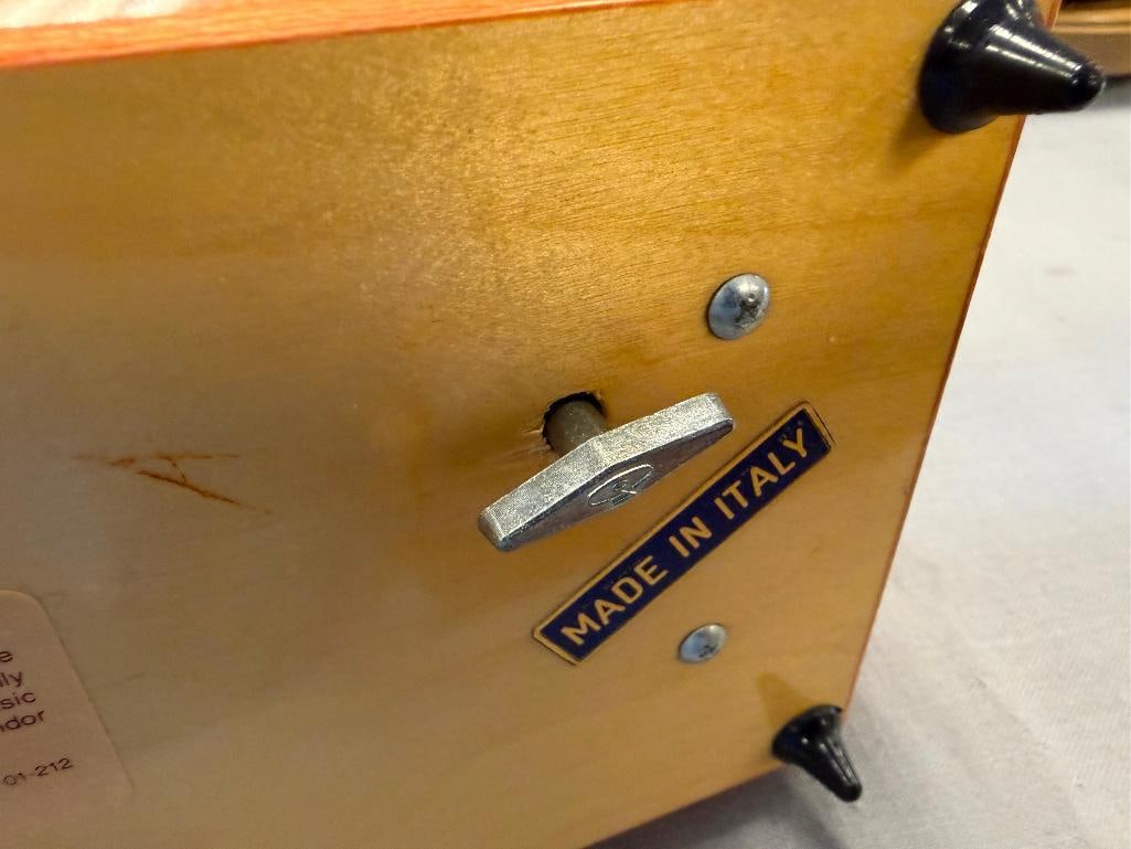 ELEGANT ITALIAN BEN RICKERT INC. INLAID WOOD MUSIC BOX WITH SOAP FEATURING FLORAL DESIGN - 10