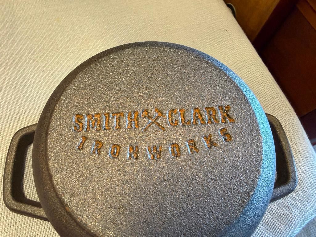 FOUR CAST IRON BEAN POT DUTCH OVENS BY SMITH CLARK IRONWORKS - 5
