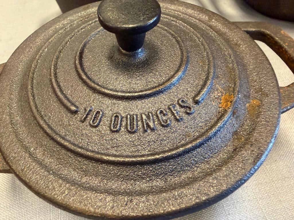 FOUR CAST IRON BEAN POT DUTCH OVENS BY SMITH CLARK IRONWORKS - 7