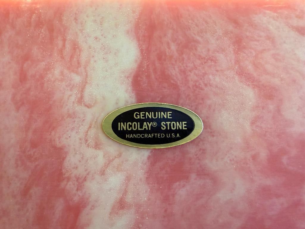 HANDCRAFTED GENUINE INCOLAY STONE KITTY KAPERS JEWELRY VANITY CASE DESIGNED BY LENORE BERAN - 5