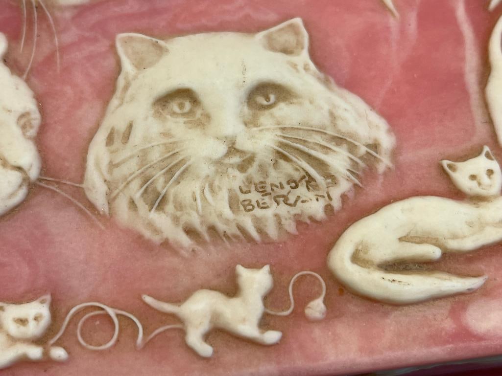 HANDCRAFTED GENUINE INCOLAY STONE KITTY KAPERS JEWELRY VANITY CASE DESIGNED BY LENORE BERAN - 9