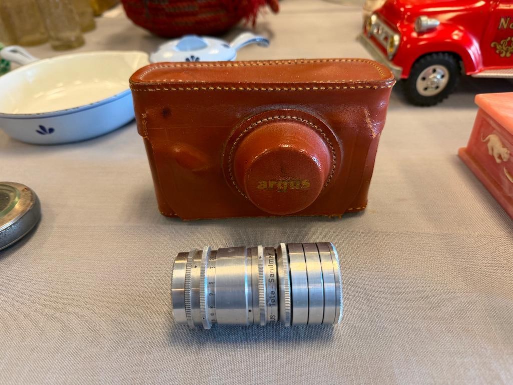 VINTAGE ARGUS C3 RANGEFINDER 35MM CAMERA WITH ARGUS TELE-SANDMAR 100MM LENS - 2