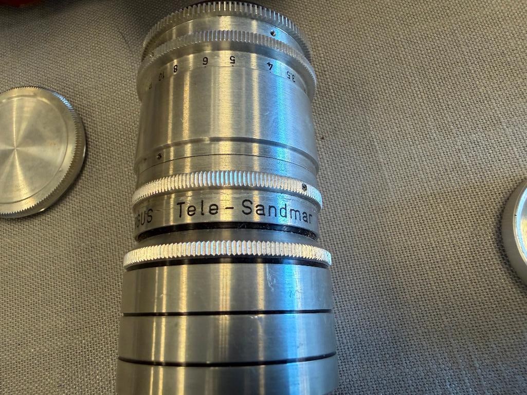 VINTAGE ARGUS C3 RANGEFINDER 35MM CAMERA WITH ARGUS TELE-SANDMAR 100MM LENS - 6